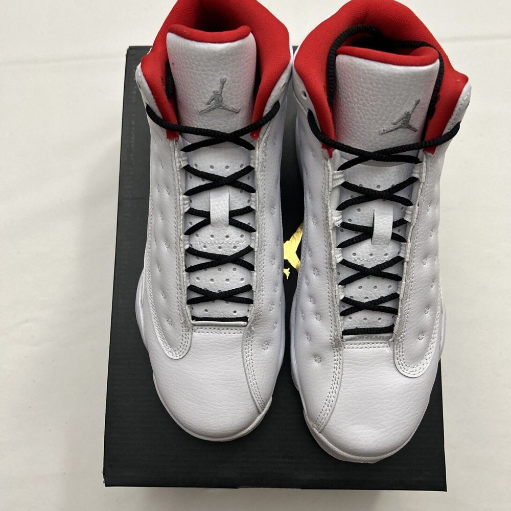 Nike Air Jordan Youth 6.5 13 Retro BG White Silver SKU 2934